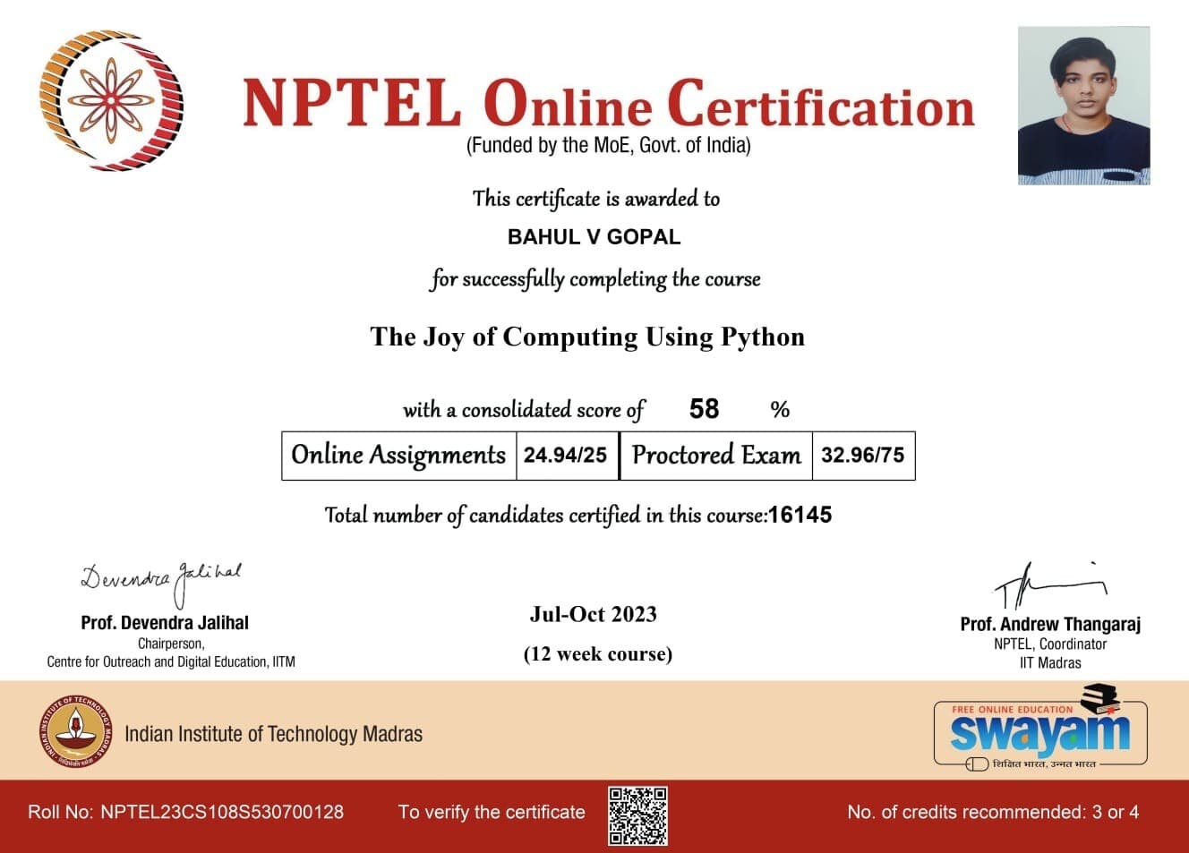 The Joy of Computing using Python